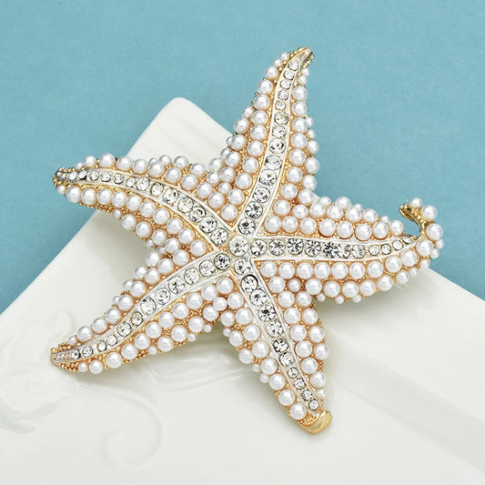 Broche Estrela Perolada