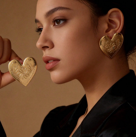 Brinco Coração Dourado